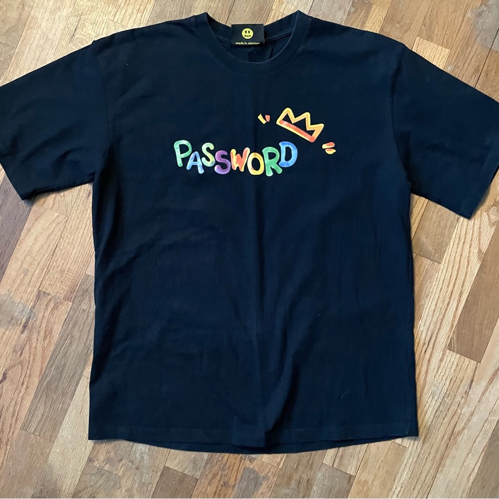 drew house PASSWORD Logo T-Shirt Black [Size] Large